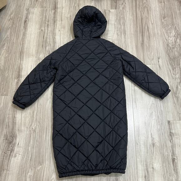 SHEIN Girls Black Quilted Hooded Long Puffer Jacket – Full Zip Size 10Y - Picture 2 of 10